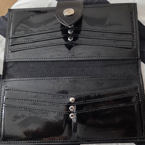 Trophy Queen Patent Leather Purple Python Lightening Bolt Wallet - Picture 4 of 5